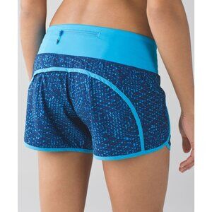 Lululemon Run Time Shorts Samba Snake Blue Hero Brief Lined Athletic Women's 8